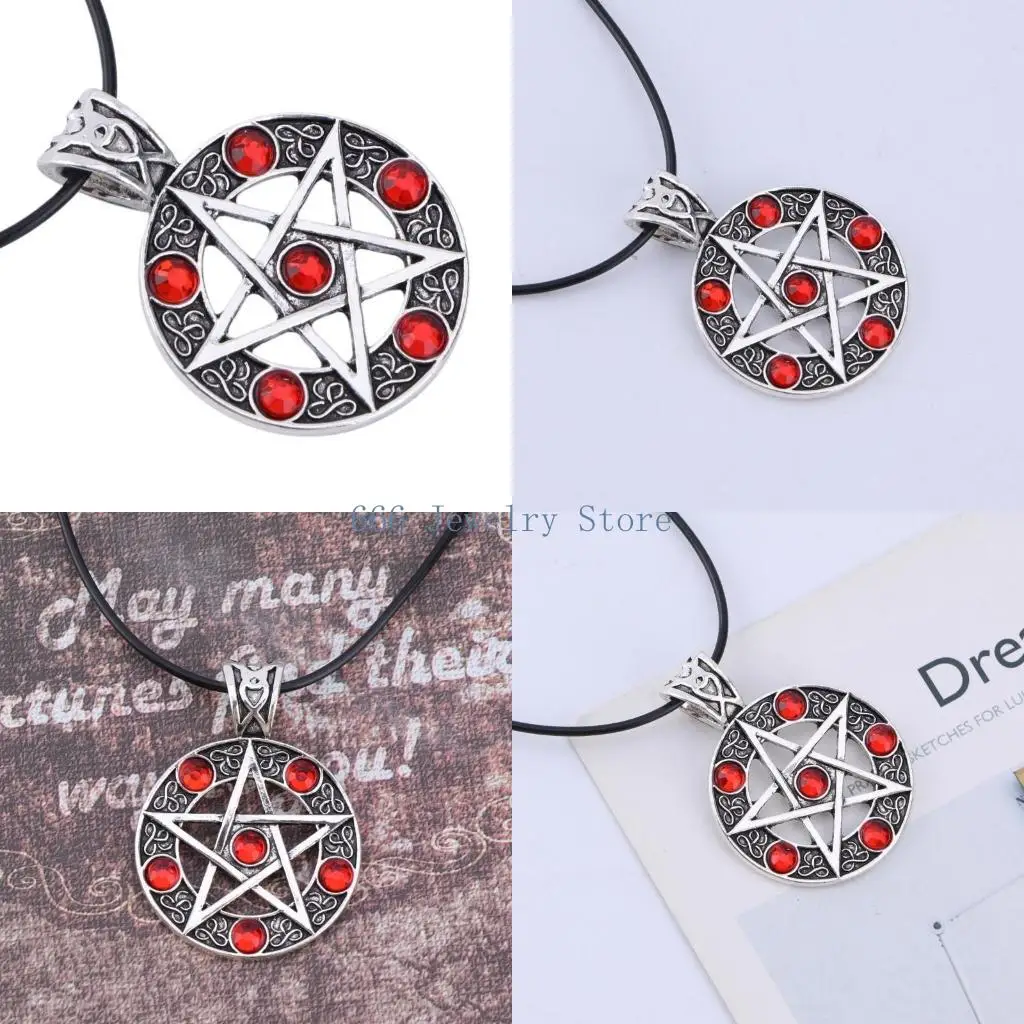 F2TD 1Pc Fashion Invert Pentacle Pentagram Star Pewter Pendant Cosplay Necklace New