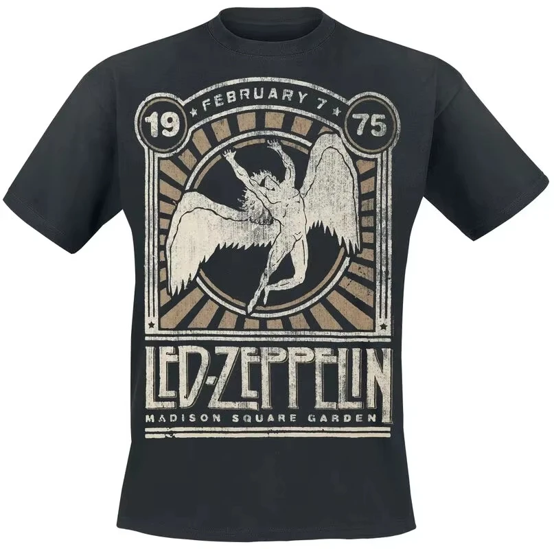 Logo & Symbols Led Zeppelin Band T-Shirt Cotton Graphic Tee Men Women Summer Streetwear Oversized Unisex TShirt Cotton Graphic