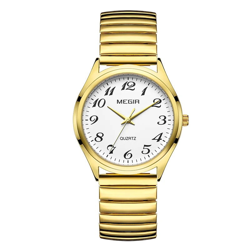 MEGIR Luxury Couple Watch for Men Women High Quality Quartz Watches Stainless Steel Waterproof Wristwatches Valentine's Day Gift