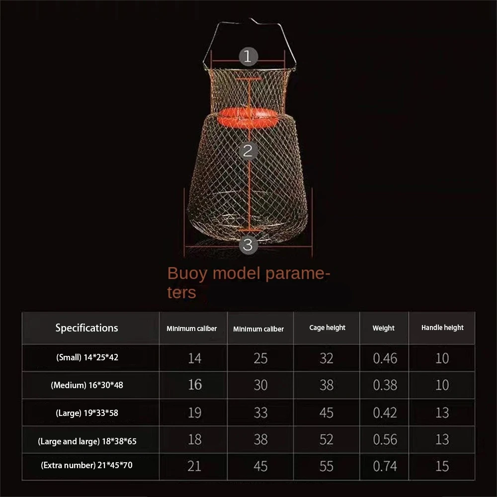 

Portable Metal Wire Fishing Net Fish Crabs Squid Shrimp Mesh Cage Cast Net Fishing Trap Network Foldable Fishing Net Tackle