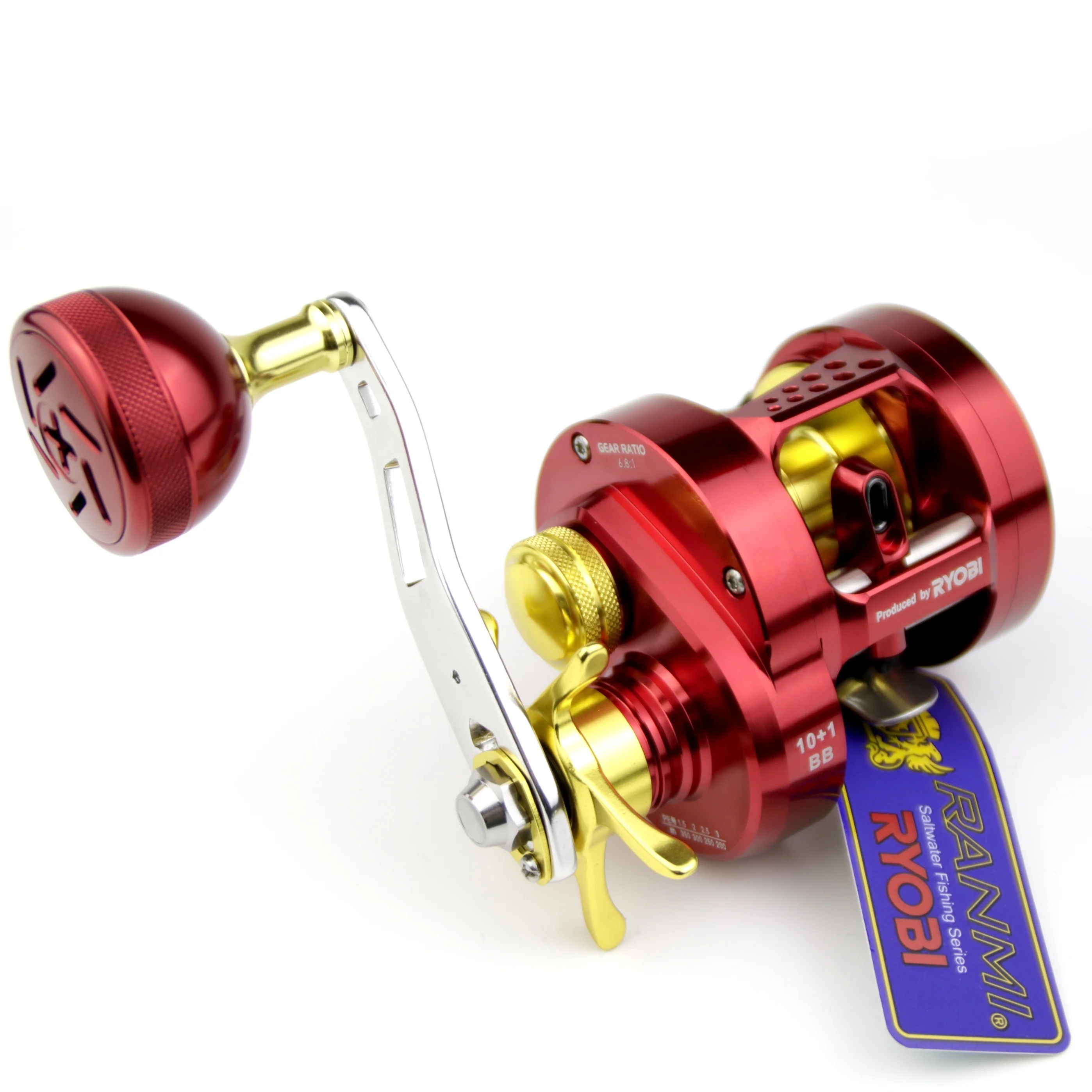 RYOBI RANMI FIGHT SHARKS Slow Jigging Fishing Reels 10+1 BB Gear Ratio 6.8:1 Max Drag 15kg All Metal saltwater wheels