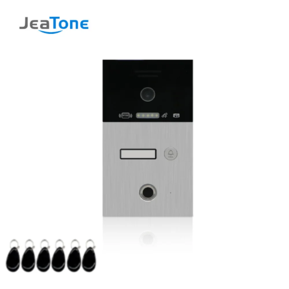 Jeatone 720P Fingerprint IP Doorbell Doorphone Call Panel for 1/2/3 Floors For Home with IC Cards, IR Night Vision, Waterproof