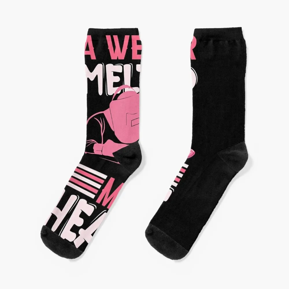 A Welder Melted My Heart Couple Valentines Day T-Shirt Socks sport Stockings Men's Socks Luxury Women's