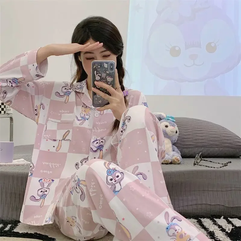 i star Dailu pajamas autumn new long-sleeved trousers casual two-piece set cute cartoon Disney loungewear women\'s pajamas