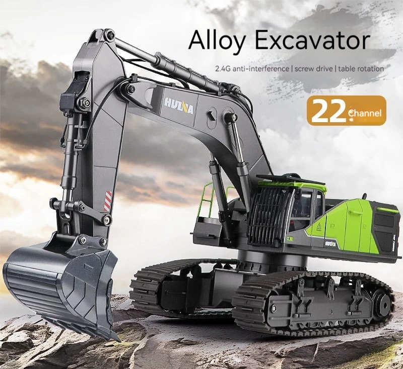 Multifunctional Engineering Vehicle Screw Drive Infinite Rotation Alloy Excavator 1:14 Engineering Vehicle Modified Toy Male