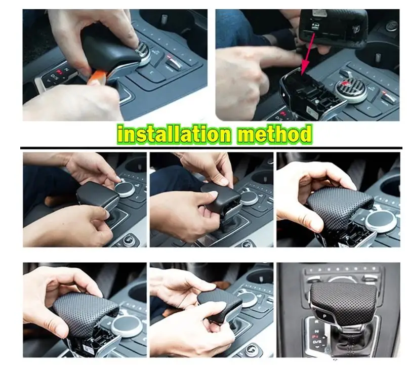 4M1713139F Auto Gear Shift Knob Cover Perforated LHD For Audi A4 B9 A5 Q7 Q5 2016 2017 2018 2019 6