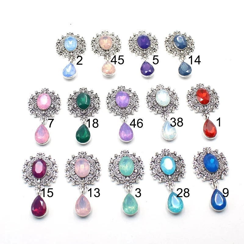 Creative 10pc alloy shiny rhinestone resin pendant DIY clothing decoration wine glass ladies brooch gift box jewelry accessories