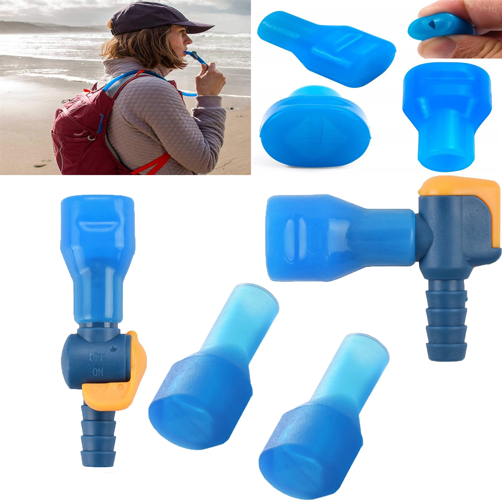 Boquilla de válvula de hidratación de válvula de mordida de repuesto, boquilla de válvula de mordida de repuesto para bebidas de hidratación deportiva con interruptor de encendido y apagado