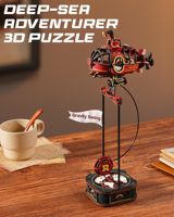 Robotime Deep Sea Adventurer 3D Wooden Puzzle Kinetic Submarine Pendulum Toy Gravity Powered Swing Motion Desk Decor for Adults