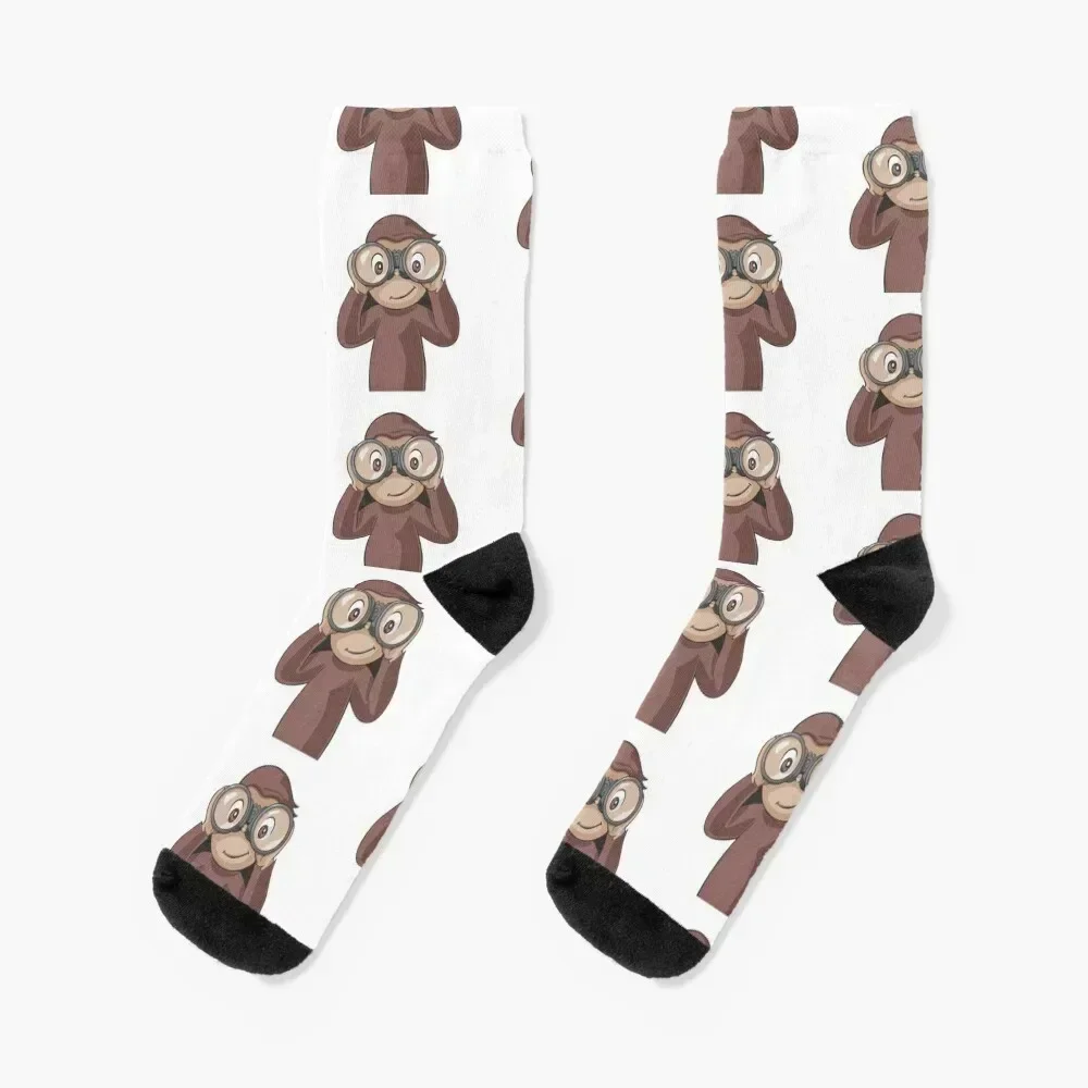 

Curious George Socks floral gym cycling winter gifts Men Socks Luxury Brand Women's