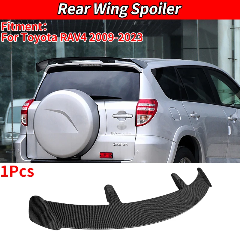 For Toyota RAV4 2009-2023 Modified Car Exterior Accessories Spoiler Fixed Wing SUV Perforated Top Wing Hatchback Sports Tail