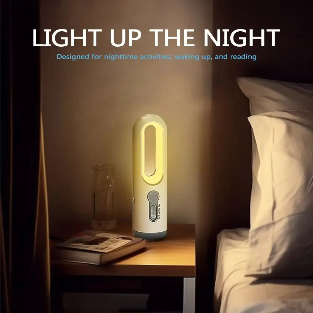 Portable 2 in 1 LED Light Motion Sensor Rechargeable Flashlight Lantern Type-C High brightness Bedside Lamp Baby Feeding