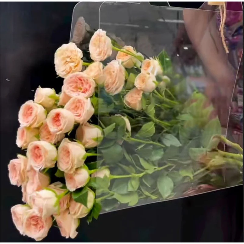 Portable Clear Bouquet Packaging Bags with Handle Transparent New Minimalist Flower Storage Bag for Girls Women Handbag Gift