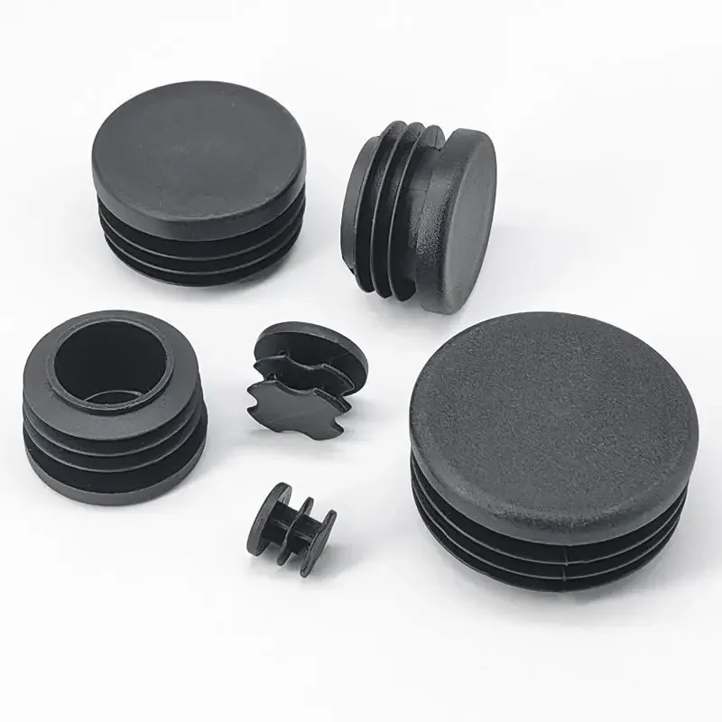 20-100pcs Round Steel Pipe Plastic Hole Plug Furniture Chair Leg Ladder Glide Protection Blanking End Cap Tube Pipe Insert Plugs
