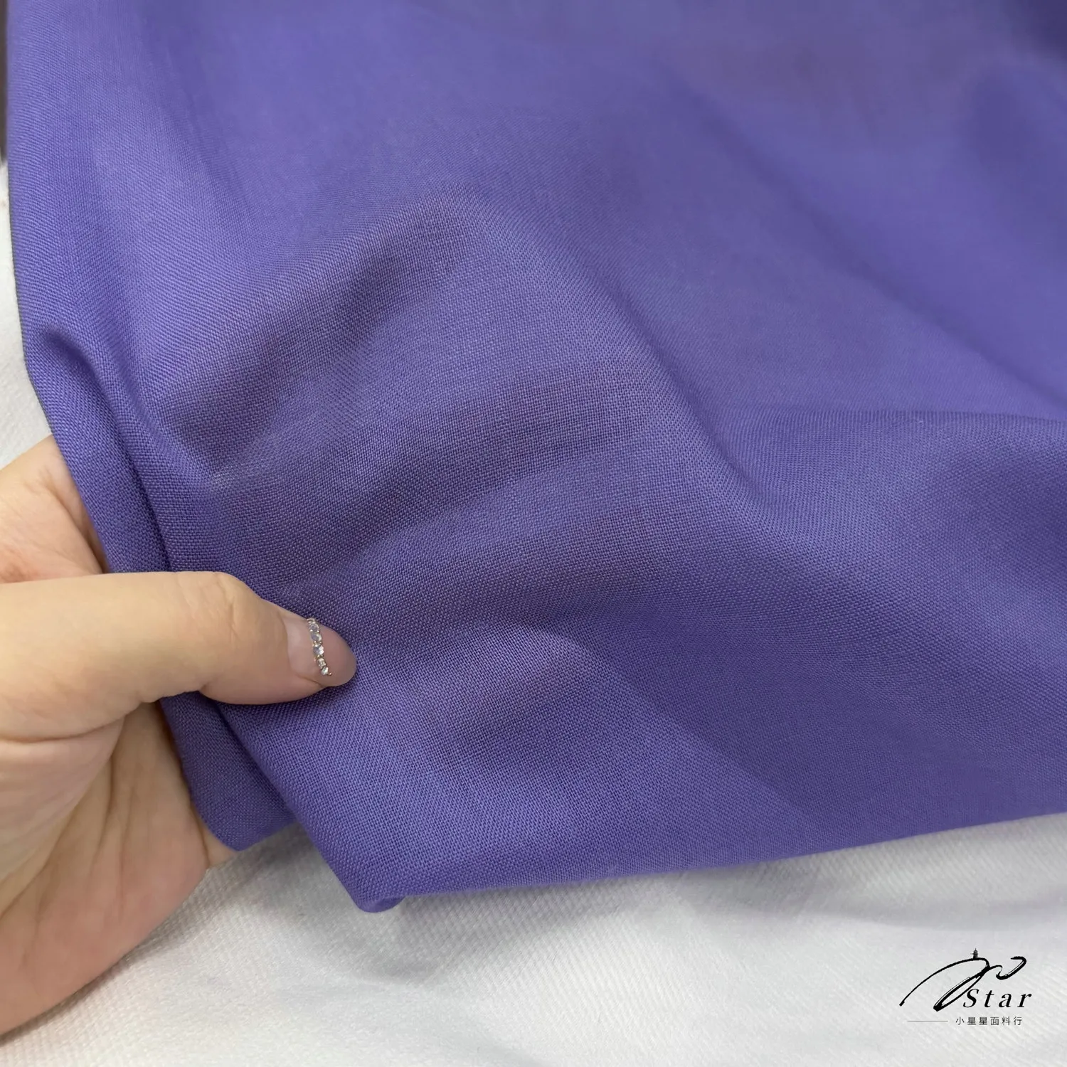 Purple Matte Silk Wool Lining Silk Shirt Suit Casual Pants Skirt Suit Fabric Spring and Autumn