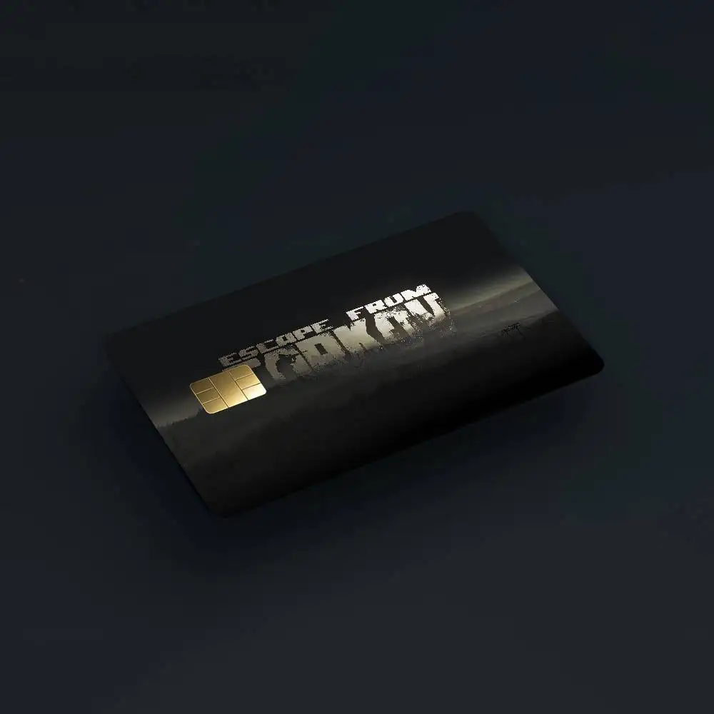 E-الهروب من T-Tarkov 1 مجموعة من 4 قطعة بطاقة الائتمان ملصقات الجلد لبطاقة البنك VISA ملصق مضاد للمياه المضادة للخدش النساء هدية