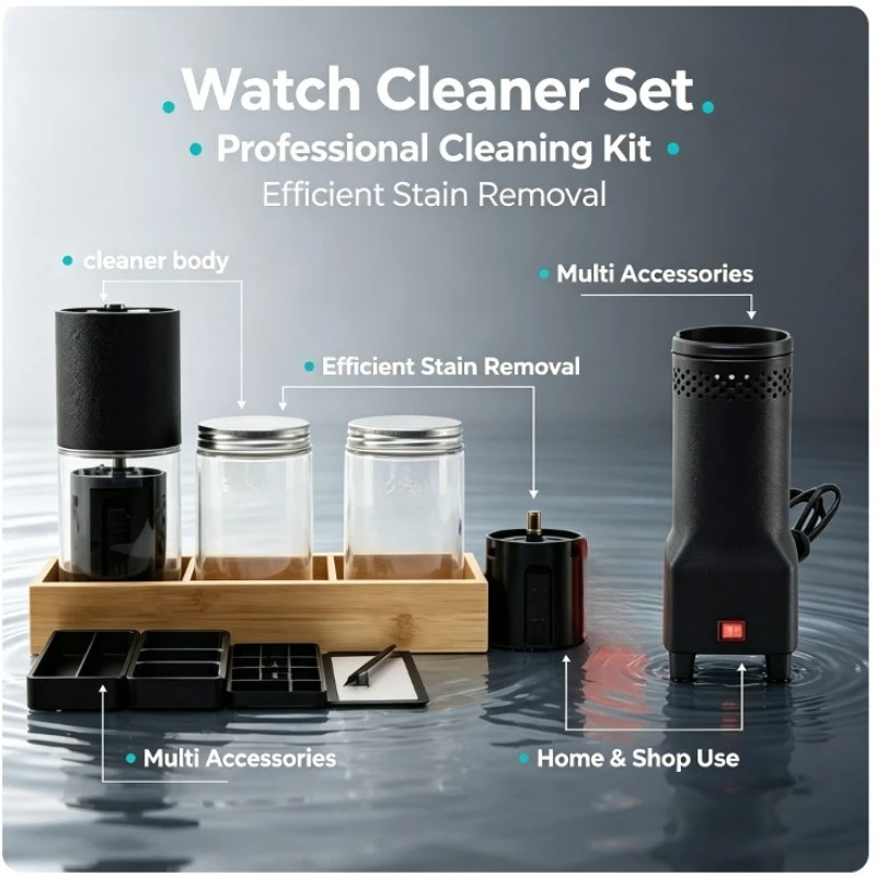 Watch Cleaning Machine Ultrasonic Cleaning Function Portable Multi‑Purpose Watch Repair for Watch Movement Parts Precision
