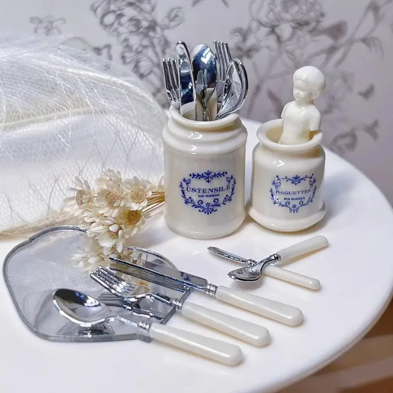 

3Pcs Mini Storage Box Chopstick Holder Model 1/6 Scale Miniature Dollhouse Kitchen Dining Set Doll Accessories Girl Gift
