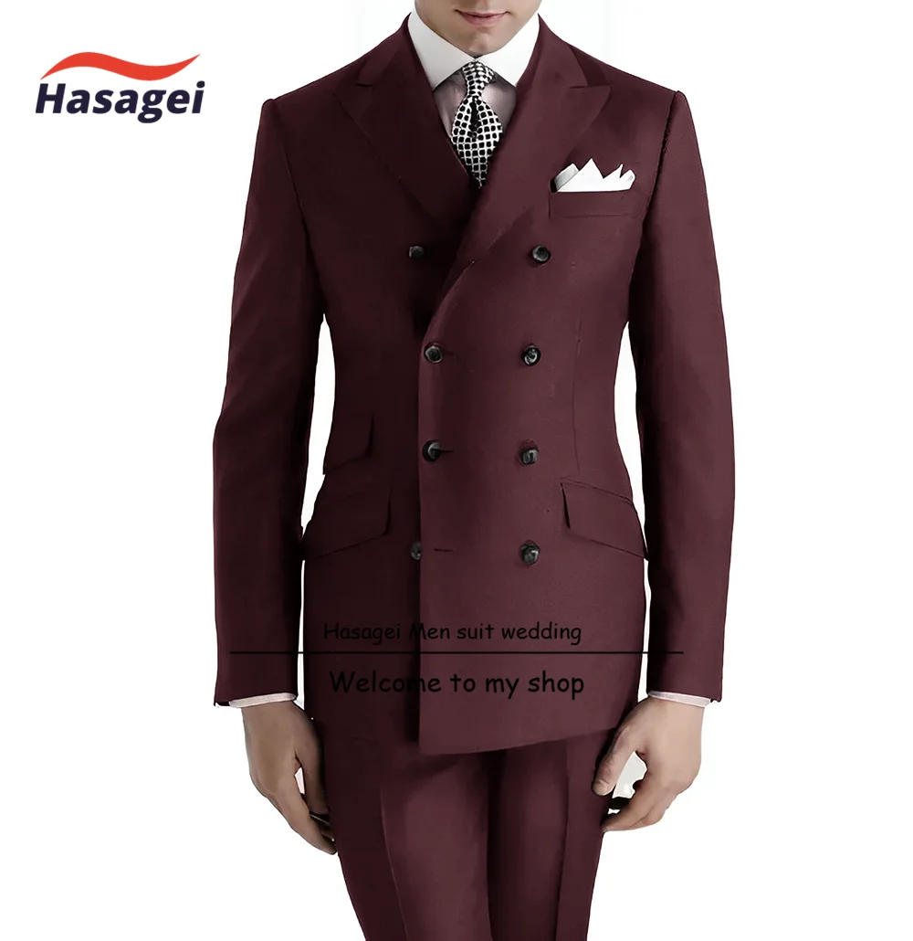 Costume grigio scuro Homme abiti da uomo 2 pezzi 8 bottoni Groomsmen smoking da sposa abito da ballo formale (giacca + pantaloni)