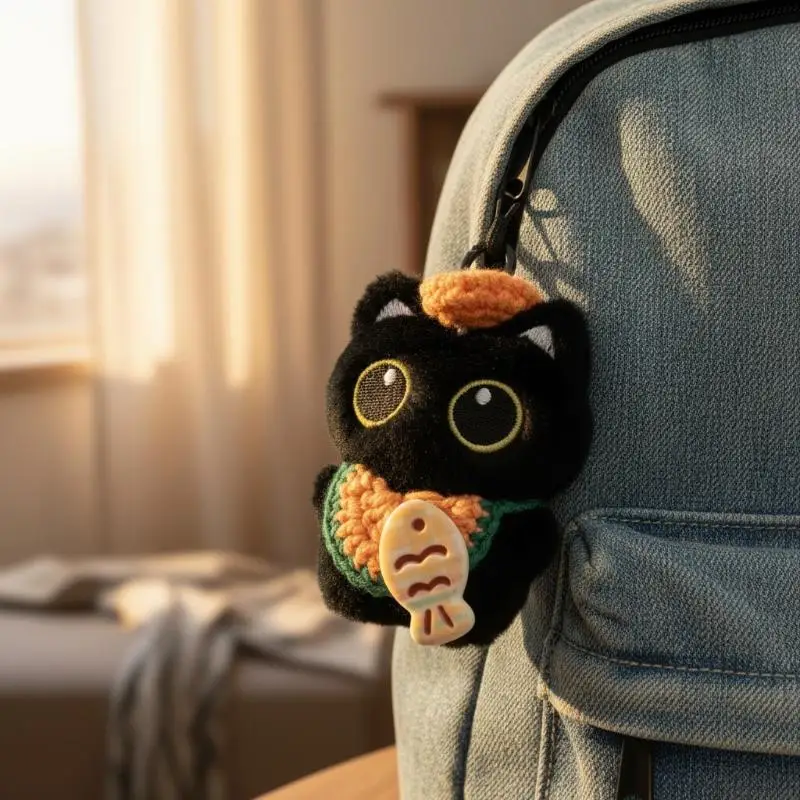 

Creative Cartoon Plush Black White Cat Doll Pendant Car Keyring Backapck Hangings Decoration Gifts