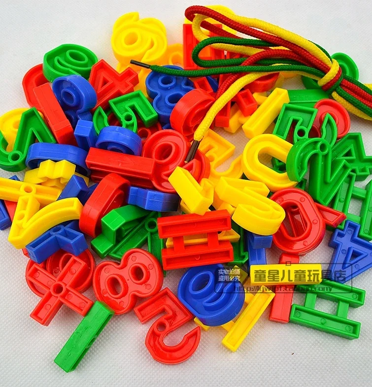 

Beaded Digital Blocks Children Threading Rope 3-7 Years Old Kids Kindergarten Desktop Toys 350g/pack