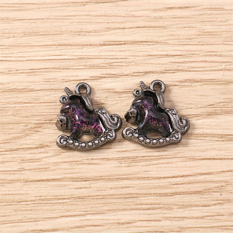 5 Stück 13x14mm Niedliche Kristall-Tier-Anhänger in Form von Pferden für die Schmuckherstellung, Ohrhänger, Halsketten, Armbänder, DIY-Bastelzubehör – Detail 17