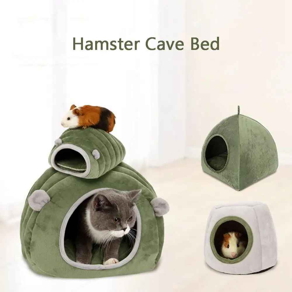 Ferrets Hedgehog Plush Warm Guinea Pig Cozy Hideout Cave Bed Hamster House Pet Tent