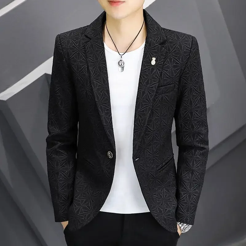 Autumn and Winter Slim Fit Male Blazer Trendy 2025 Men's Suit Jackets Luxury Designer Clothing Simple Breasted Fashion New Coat