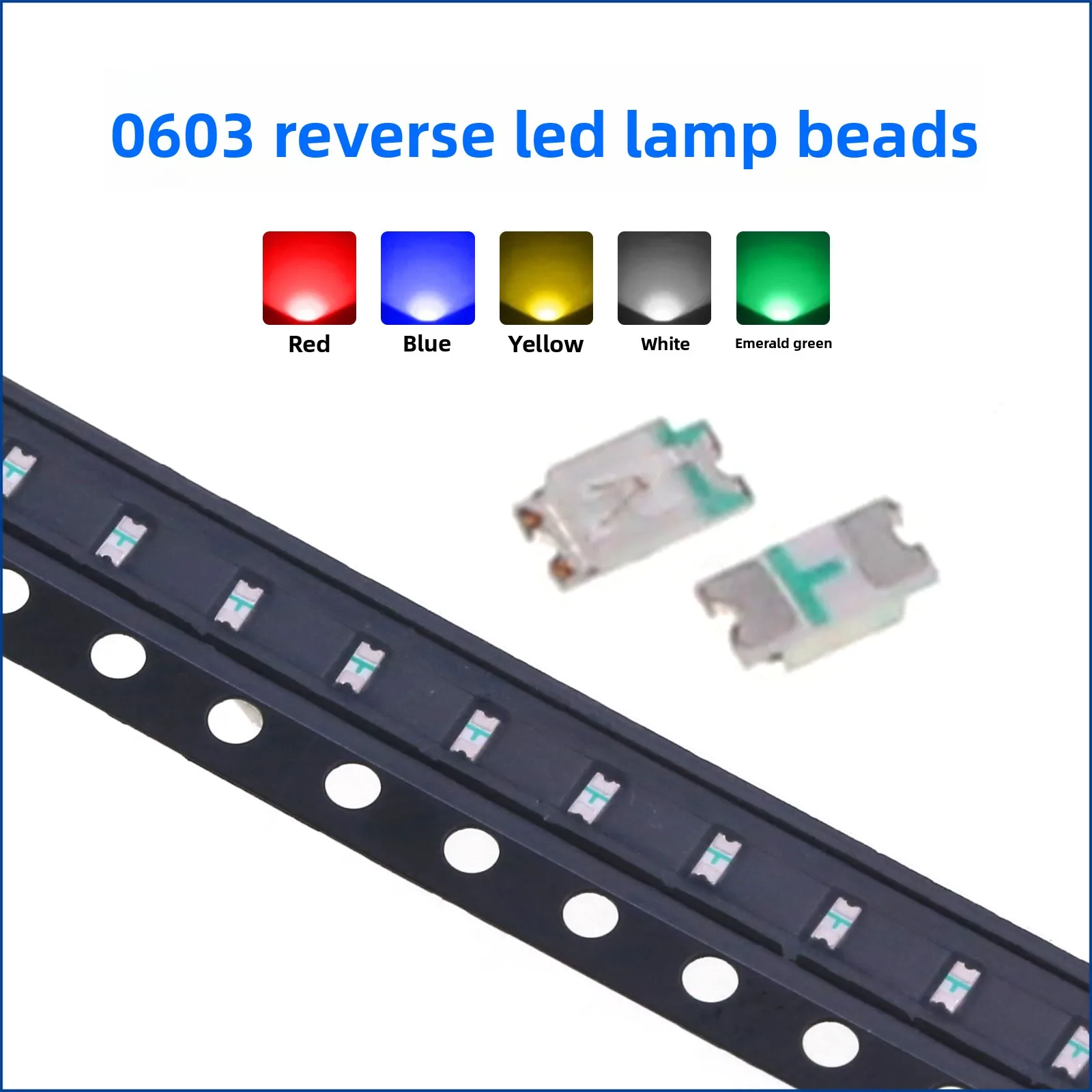 0603 1608 Reverse Mount SMD LED Bottom View Chip Lamp Ultra Thin 1.6×0.8mm High Bright Red Blue Green  Light Surface Mount Diode