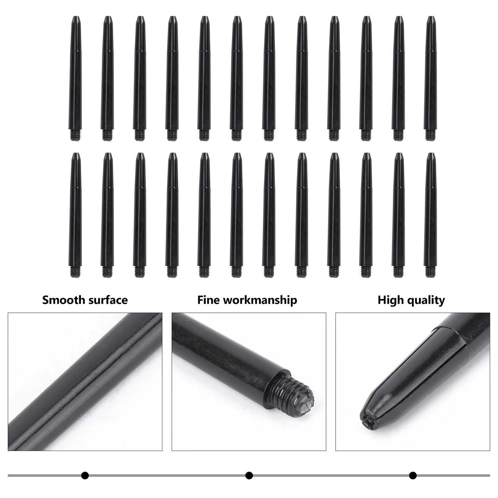 100pcs Plastic Shafts For 48Mm Medium Length Thread Standard Black Stem Rod Replacement Lightweight Durable