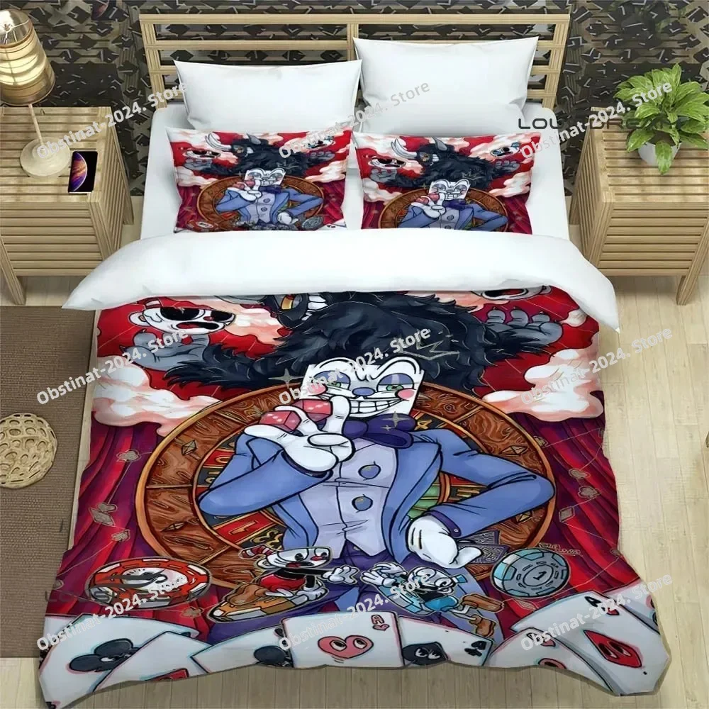 

Cuphead cartoon printed Bedding Sets exquisite bed supplies set duvet cover bed comforter set bedding set luxury birthday gift