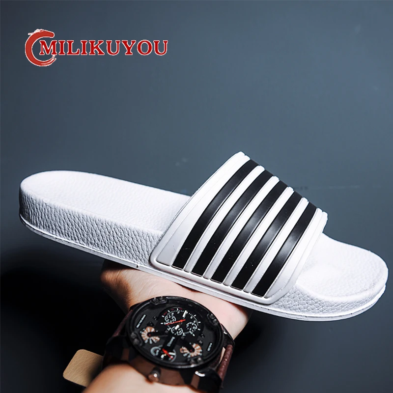 Men Women Indoor Home Slippers Summer Soft Comfortable Bath Slippers Couple Family Flat Thick Platform Outdoor Beach Sandals