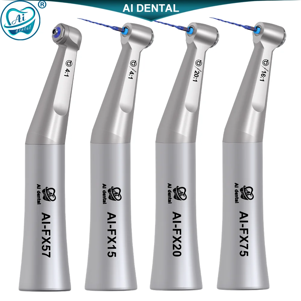 

AI-FX Series 1:1/4:1/16:1 Contra-angles Shorter and Lighter for General Applications/Prophylaxis/Endodontic/Straight Handpiece