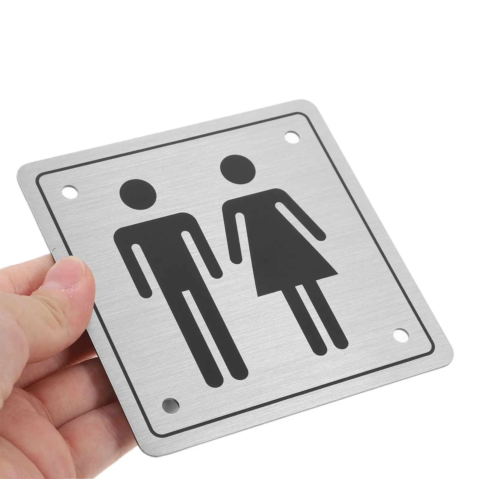 ステンレス鋼のトイレ看板浴室ドア看板素材モダンなデザインの交通安全マーカーインジケーター