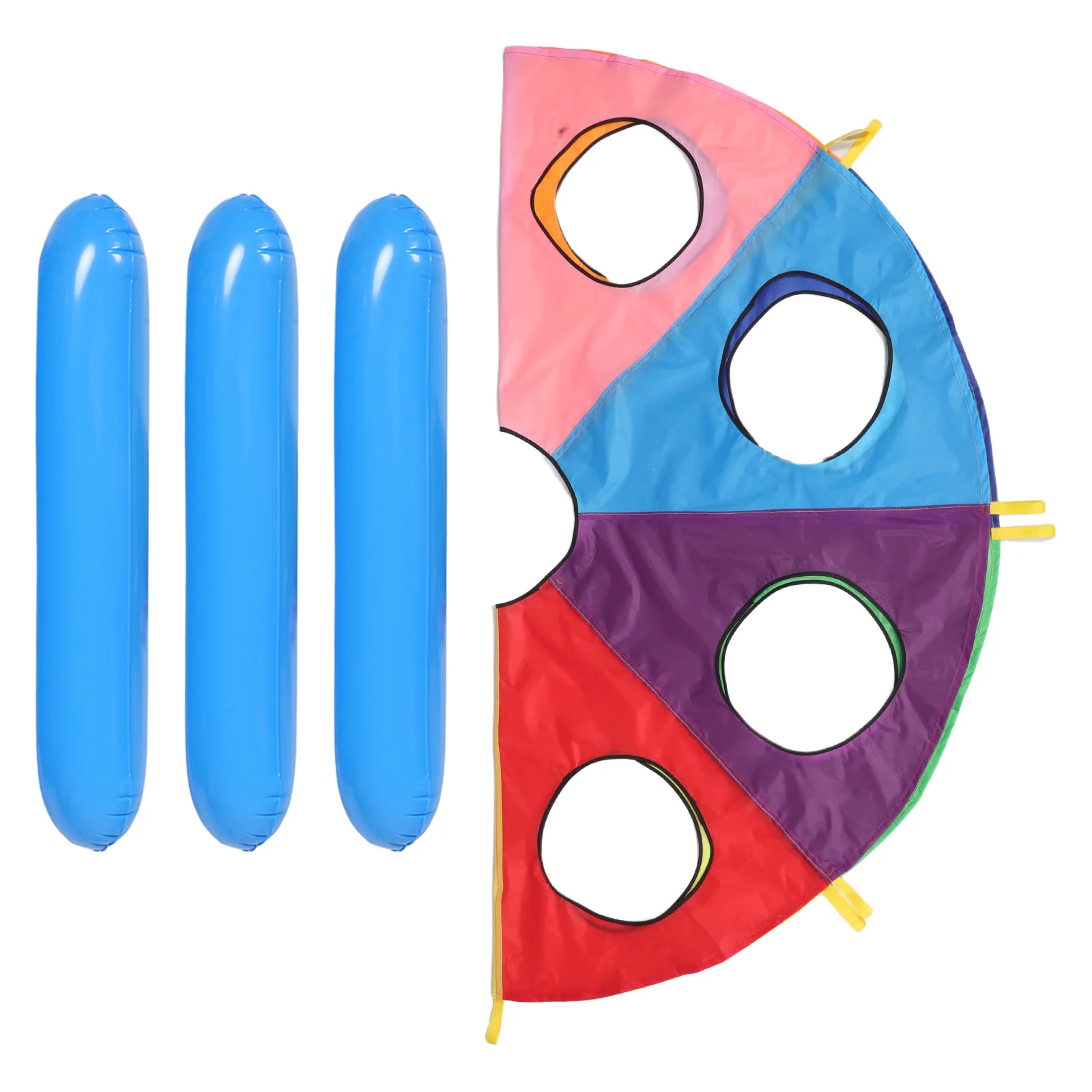 

1 Set Kids Rainbow Parachute 9 Holes Outdoor Kindergarten Group Play Activity Toddler Sensory Training Cooperative Parachute For
