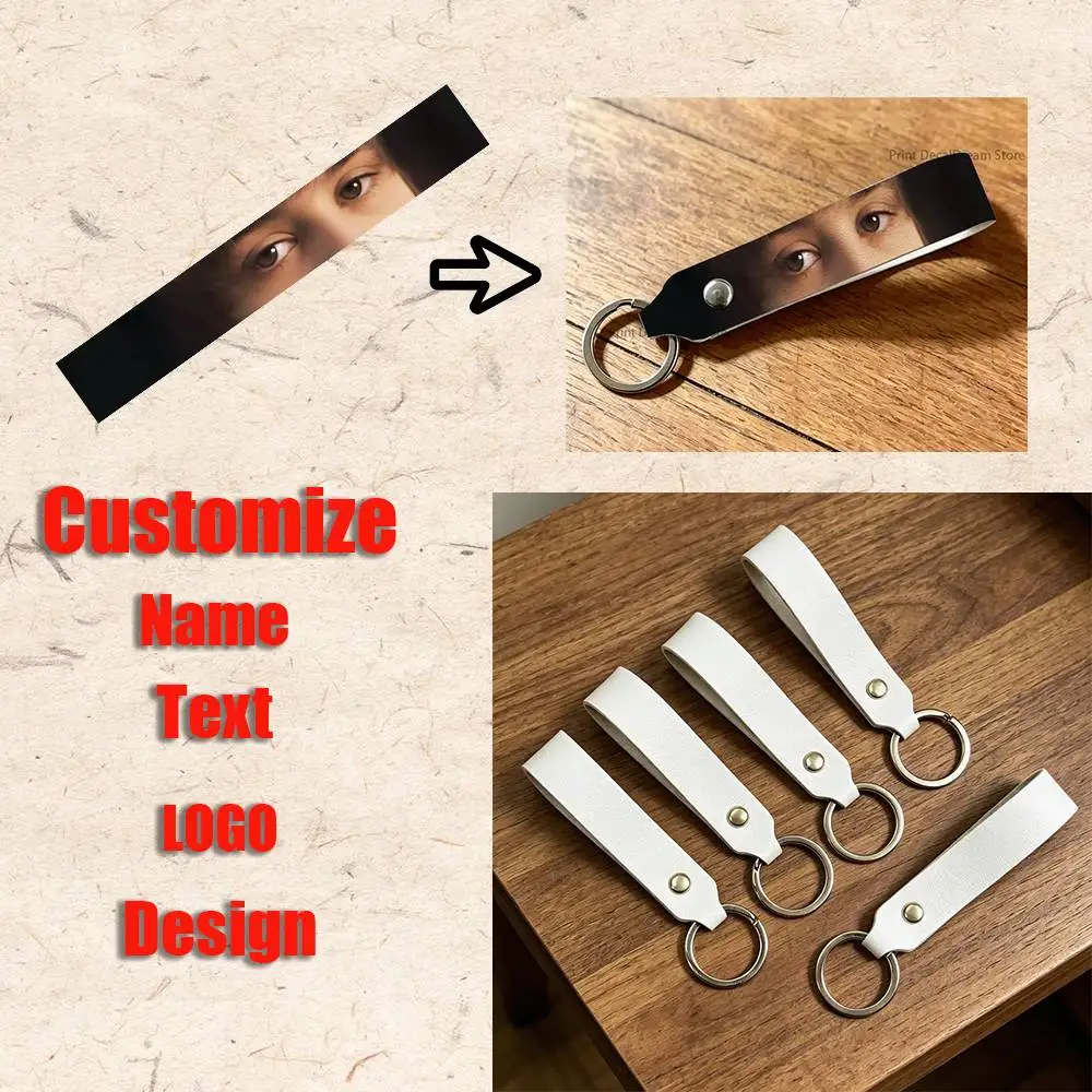 

Custom Design DIYCar Key Chain Women Men Delicate Leather Pendant High-end Keychain Lovely Leather Rope Key Holder