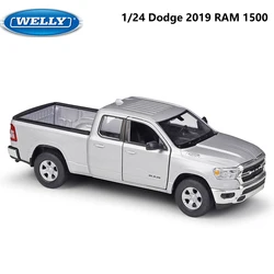 Welly diecast-carro 1:24, dodge 2019 ram 1500, brinquedo off-road, suv, carro de metal, coleção de presente para criançden