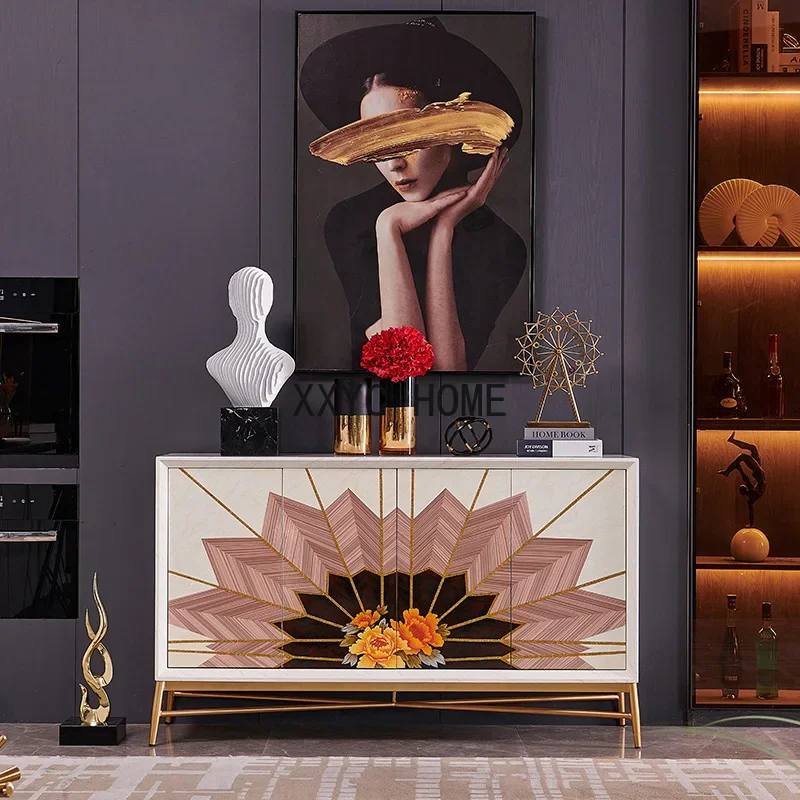 

Cabinet White Retro Fashion Paint Home Entrance Foyer Decoration Side Cabinet