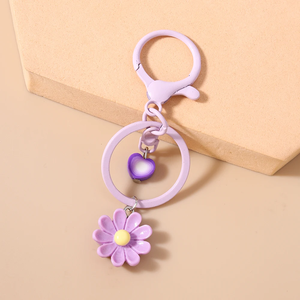 Aihua Niedlicher Gänseblümchen-Schlüsselanhänger für Frauen und Mädchen, Schlüsselring-Anhänger zur Handtaschendekoration, DIY Handgemachter Schlüsselanhänger, Schmuckgeschenke – Detail 7