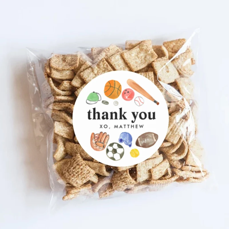 Custom Football Party Sticker Label Baby Shower Sticker Labels Kids Boys Sports Party  Envelope Gift Bag Stickers Self-Adhesive