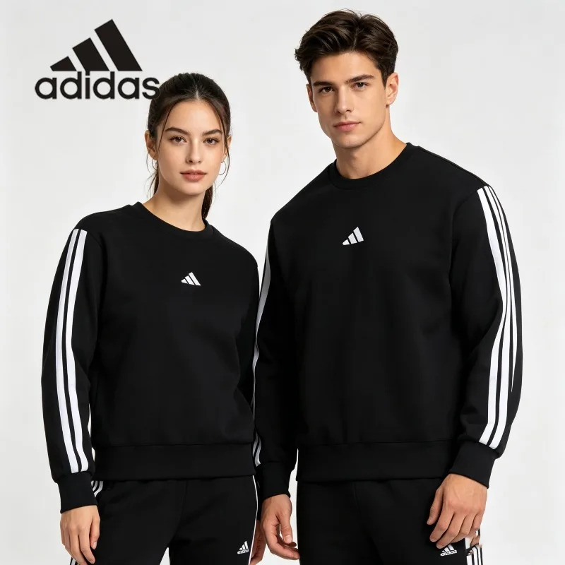 Adidas Reflective Print Crew Sweatshirt Night Jogging Safe Light Weight Sports Long Sleeve TopJE6304 1PCS