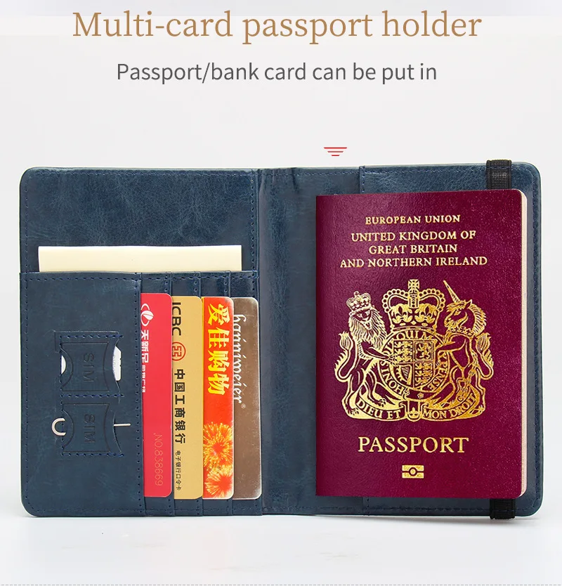 Uk Verenigd Koninkrijk Groot-brittannië Gb Mannen Vrouwen Reizen Passport Covers Holder Rfid Pu Lederen Credit Card Case Opslag Portemonnee portemonnee