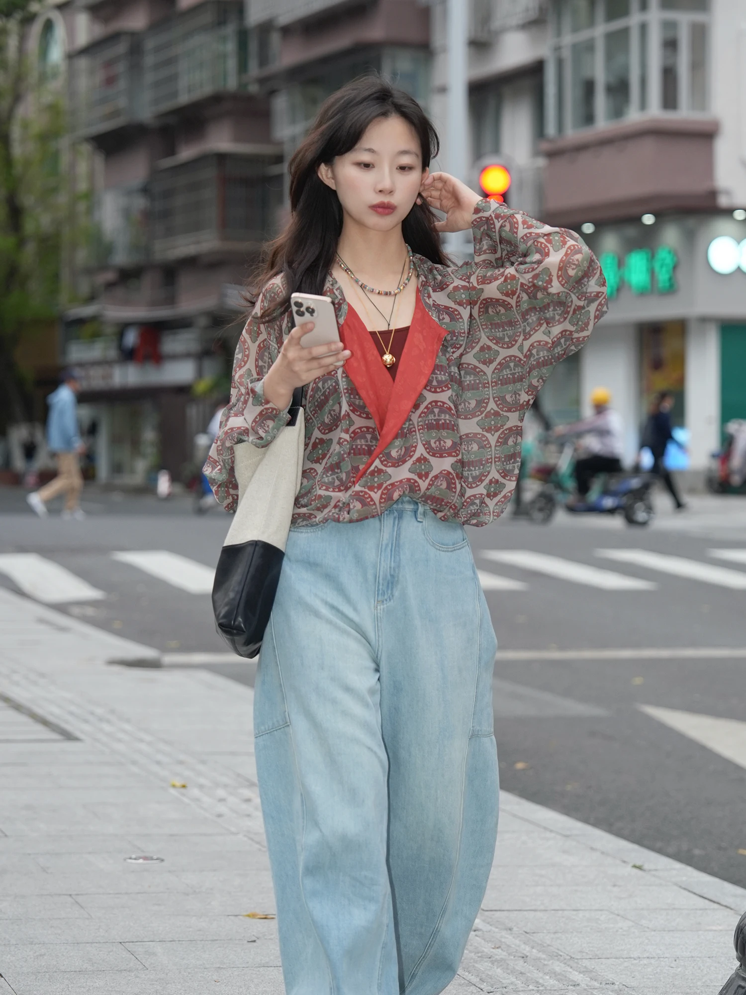 

Original Hanfu round Neck Jacket Elegant Spring Summer Commute Outerwear Beautiful Styling Mystery Phoenix Polyester Fiber