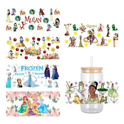 Disney Cartoon Princess Pattern UV DTF Transfer Sticker Waterproof Transfers Decals For 16oz Glass Cup Wrap Stickers