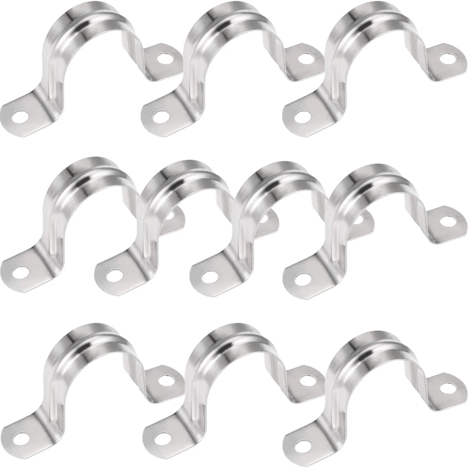 10Pcs 304 Stainless Steel Ohm Tube Card U Type Water Pipe Clamp Buckle Saddle Clamp 5-200mm Riding Clip Clamps Pipe Bracket