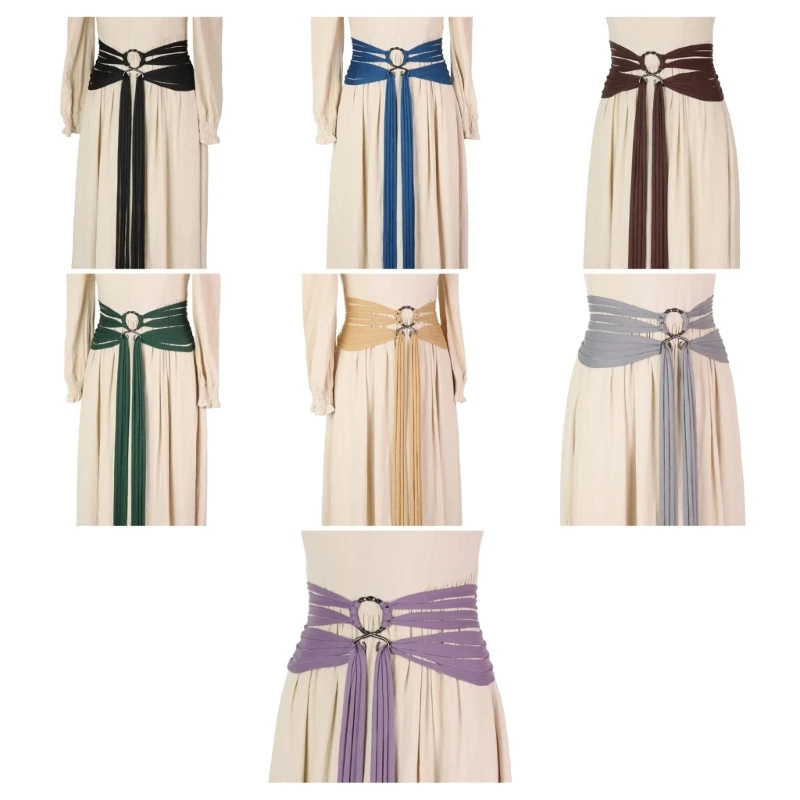 367C Medieval Waistband Moon Charm Decoration Polyester Rope Belt For Men Women