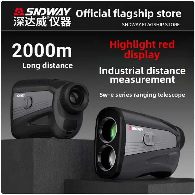 Latest SNDWAY Golf Laser Rangefinder Hunting Rechargeable 1000m Slope Adjusted Flag-Lock Vibration Laser Distance Meter SW-1000E