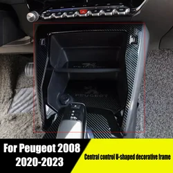 For Peugeot 2008 2023 2022 2021 2020 Center console decorative frame center console panel U-shaped interior decoration