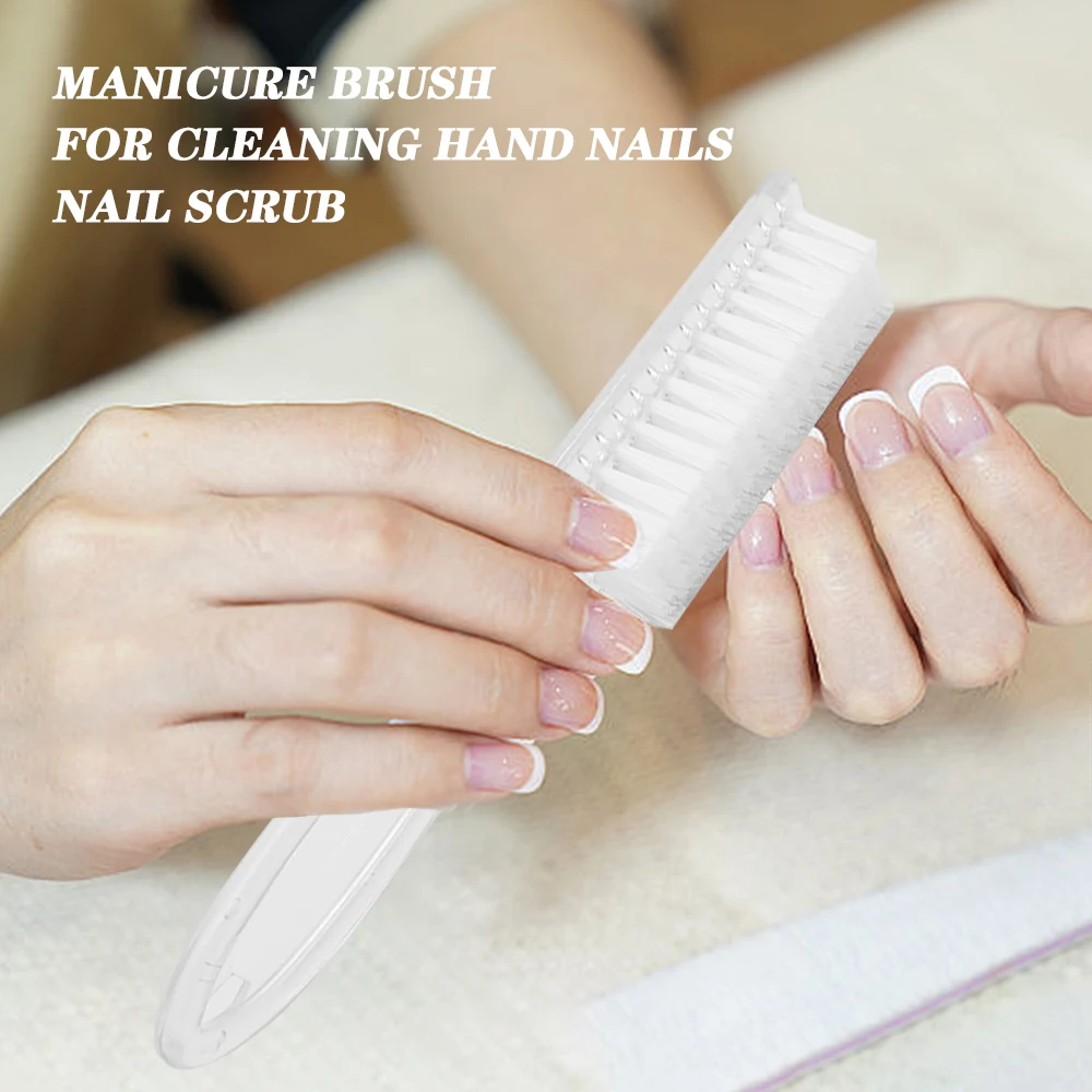 2/4/6/8/10 stücke Klar Griff Nail art Pinsel Nagel Hand Schrubben Reinigung Pinsel Weiche Entfernen Staub Reiniger Maniküre und Pediküre Werkzeug – Detail 7
