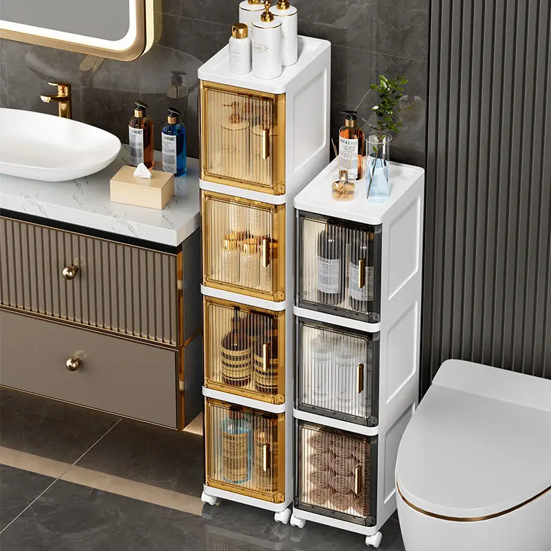 Bathroom Crack Cabinet Storage Shelf Narrow Slit Storage Cabinet Toilet Storage Cabinet Floor Organizer Bathroom Organizer